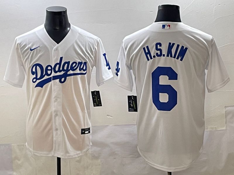 Men 2025 Los Angeles Dodgers 6 H.S.Kim White Game Nike MLB Jersey style 5
